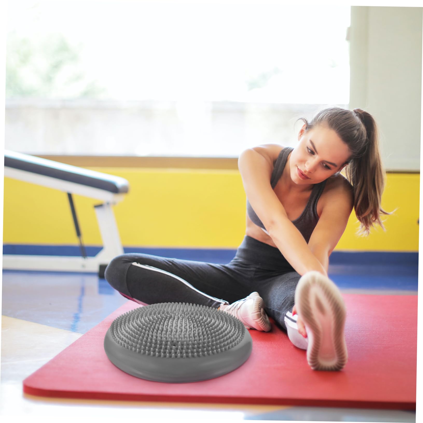 HEMOTON Cuscino Oscillante Gonfiabile per Stabilità Disco Oscillante Extra Spesso Sedile Ergonomico Pompa Manuale Inclusa