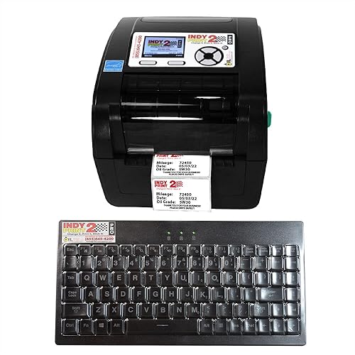 Impresora de recordatorio de cambio de aceite - Kit de sistema con 1000 calcomanías + cinta de tinta