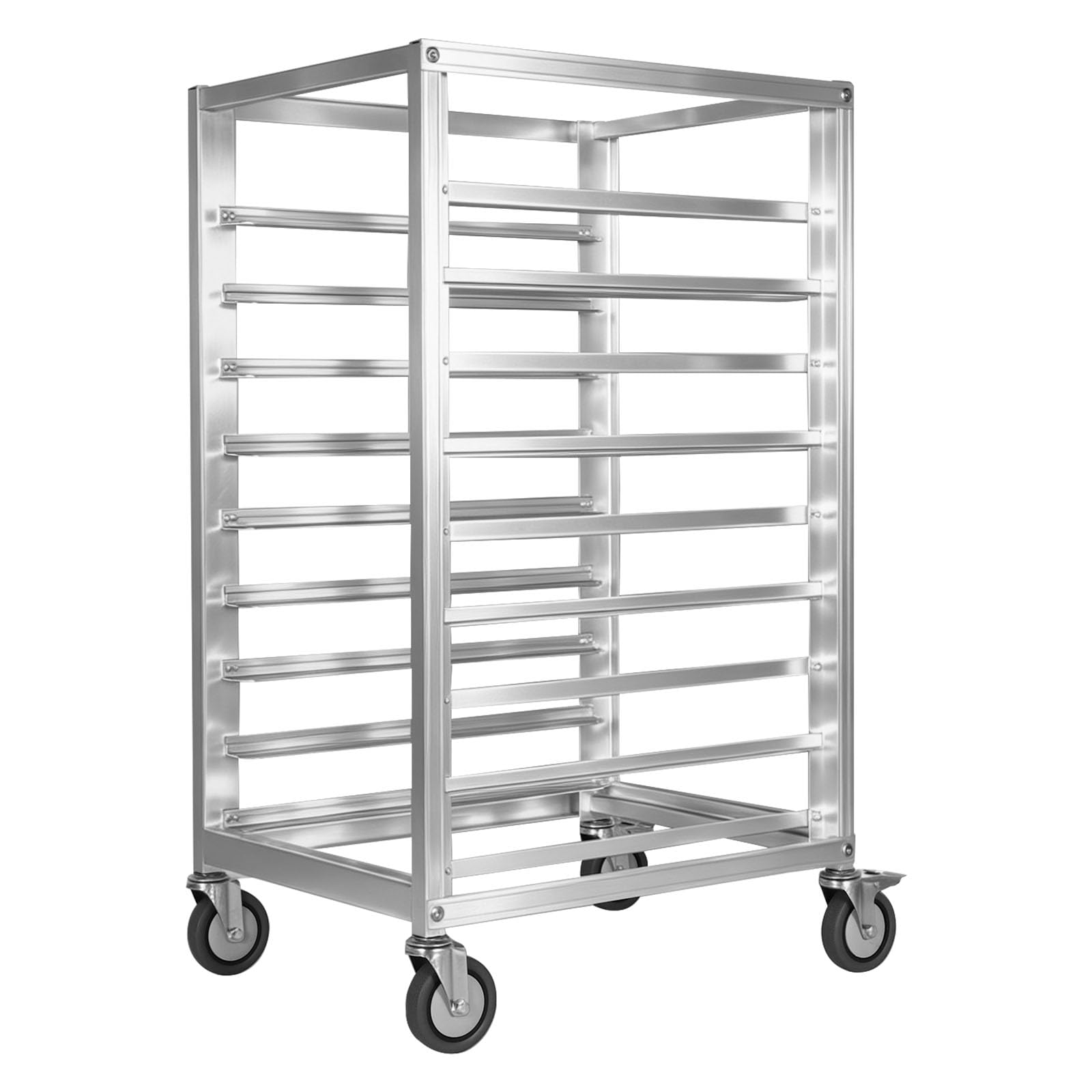 Aluminium-Backblechständer mit 9 Ebenen und Rädern für die