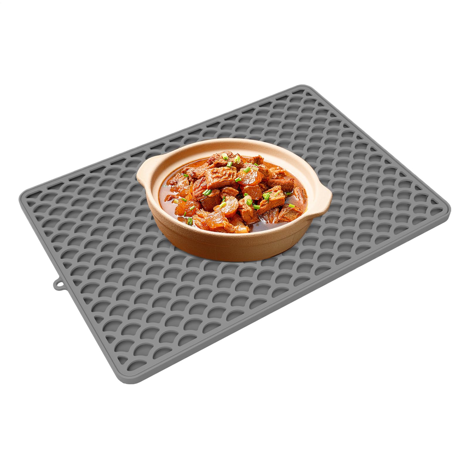 Alfombrilla escurridora flexible que protege tu encimera y organiza platos o tazas eficientemente