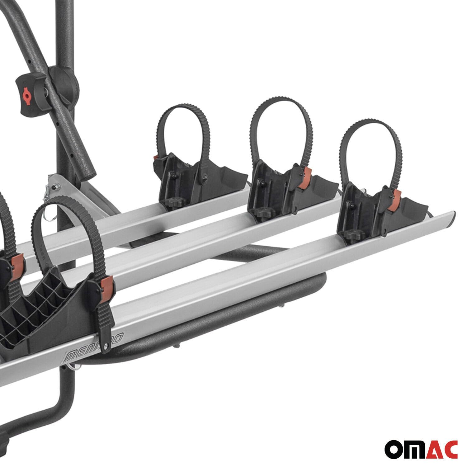 Menabo Portabicicletas 3 bicicletas compatible con VW Tiguan/Allspace 2007-2025 aluminio negro plata