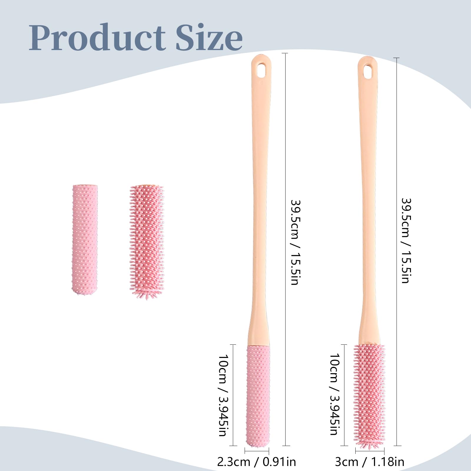 Confezione da 2 spazzole per la pulizia delle dita dei piedi, in silicone, con manico lungo, spazzola esfoliante per la cura dei piedi, setole morbide, ideale per anziani, anziani, uomini e donne