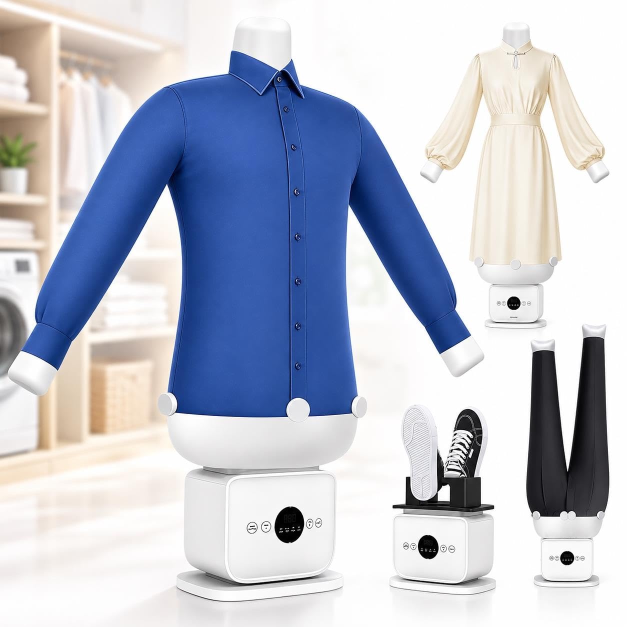 Máquina de planchar con circulación de aire caliente, arrugado automático