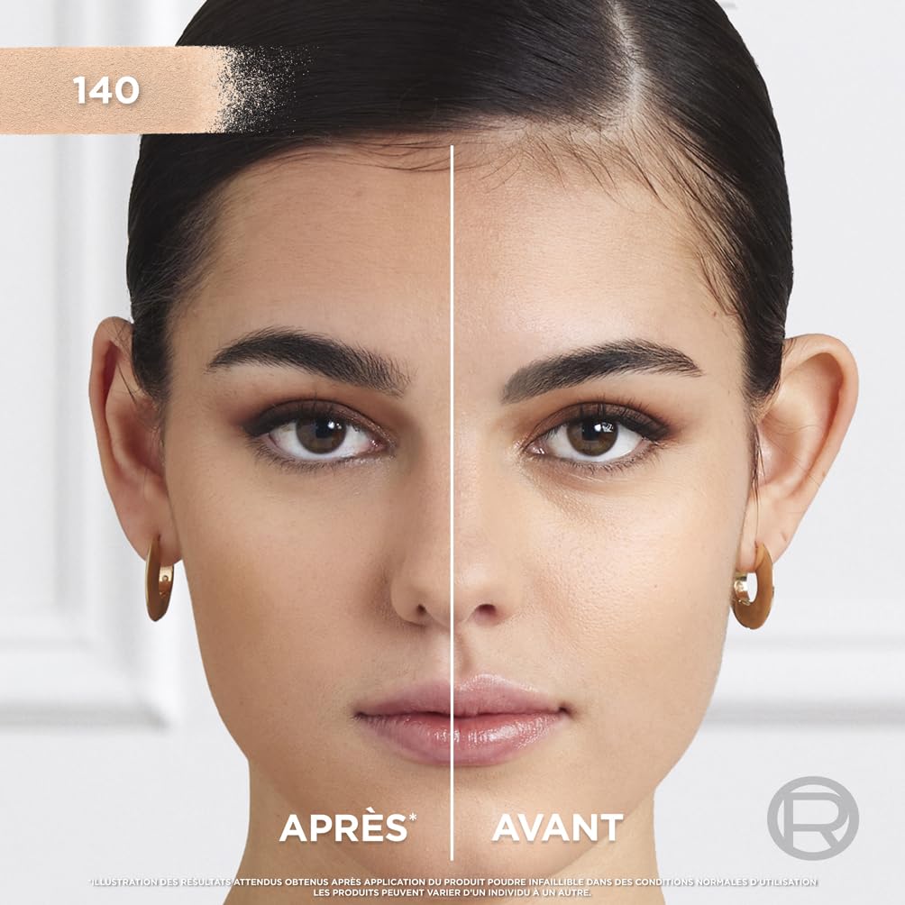 L’Oréal Paris - Fond de Teint Poudre Longue Tenue - Waterproof - Infaillible 24H Fresh Wear - Teinte : Beige Doré (140) - 9 g - 4