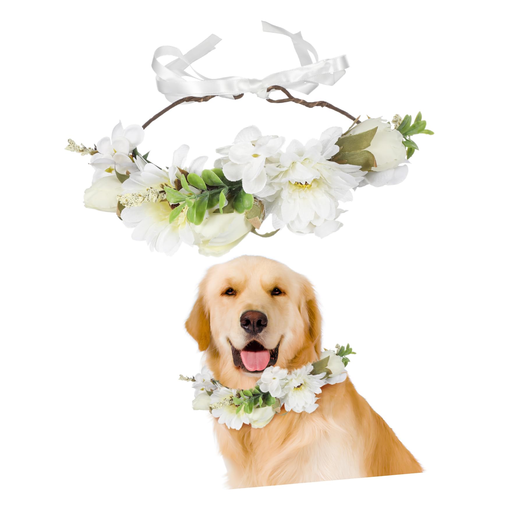 ibasenice Floral Crown Headband for Weddings Durable Floral Headdress with Design for Brides Flower and Pets Versatile and Accessories