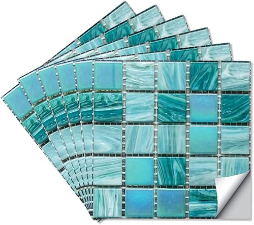 Miniatura 2 de Alwayspon 25 piezas de azulejos de mosaico autoadhesivos para decoración del hogar, azulejos adhesivos para despegar y pegar, adhesivo para azulejos