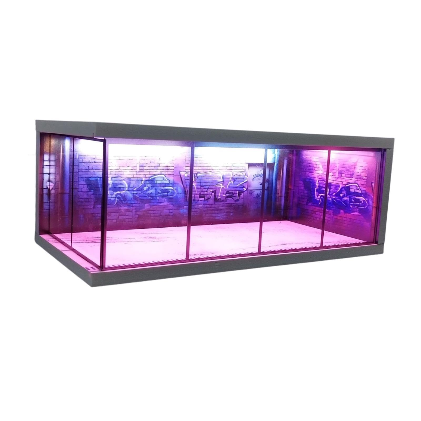 Vitrine für 1/64 Modellautos Aus Druckguss mit Parkplatzszene, Vitrine für, B