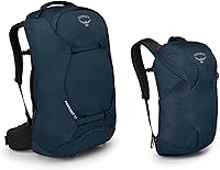 Vista 2 de Osprey Farpoint 70L Mochila de viaje para hombre, azul espacial apagado
