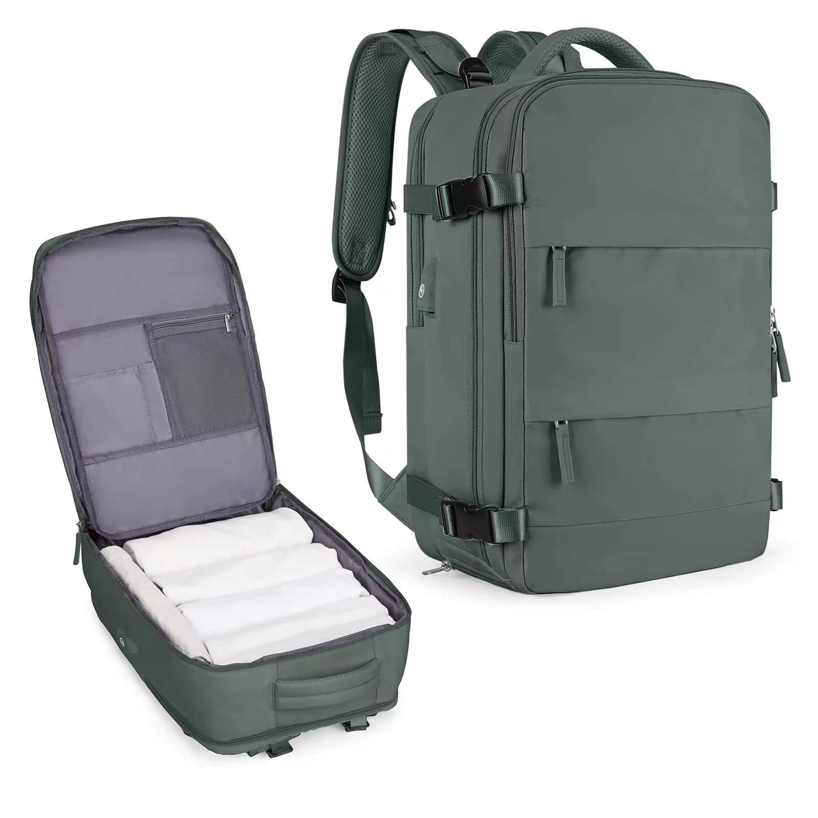 Sac à dos voyage femme port USB sac université compartiment chaussures casual