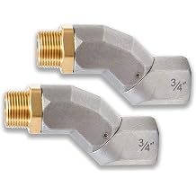 3/4" NPT, 2PCS Fuel Hose Swivel 360 Rotating Connector for Fuel Transfer Pump Fuel Nozzle Multi Plane Fuel Plane Swivel