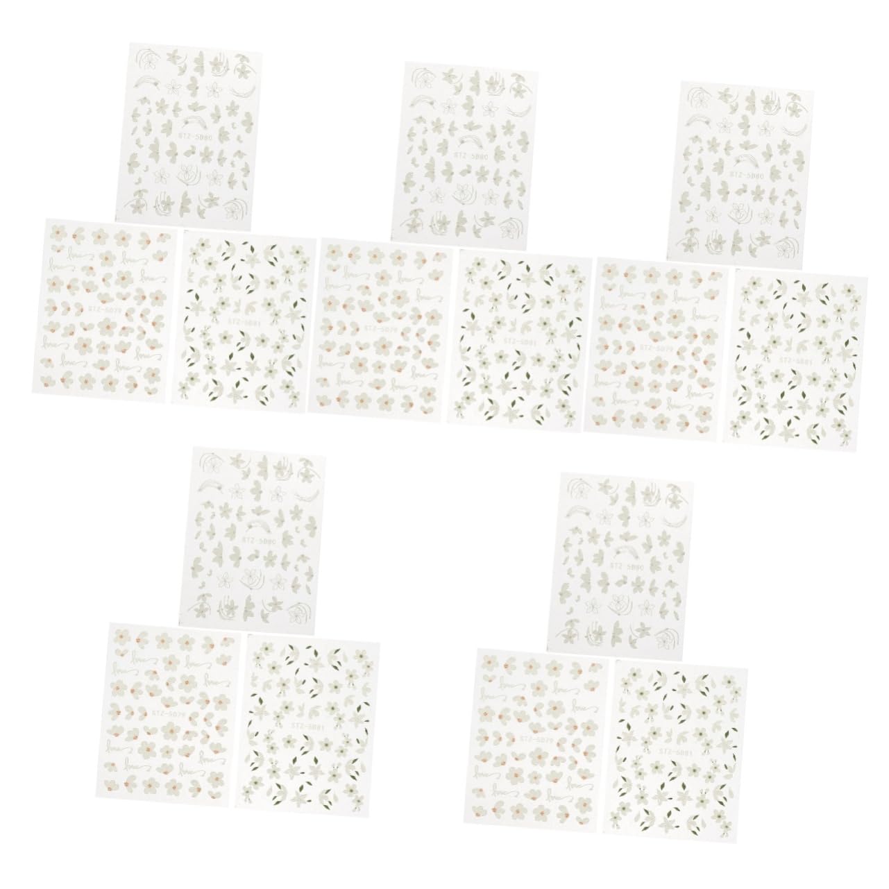 VICASKY 5 Set Decalcomanie Per Unghie Arte Etichetta Decalcomanie Per Le Nail Art Carino Adesivo Per Unghie Di Fiori Adesivo Per Unghie Fiore Resina 3 Fogli*5