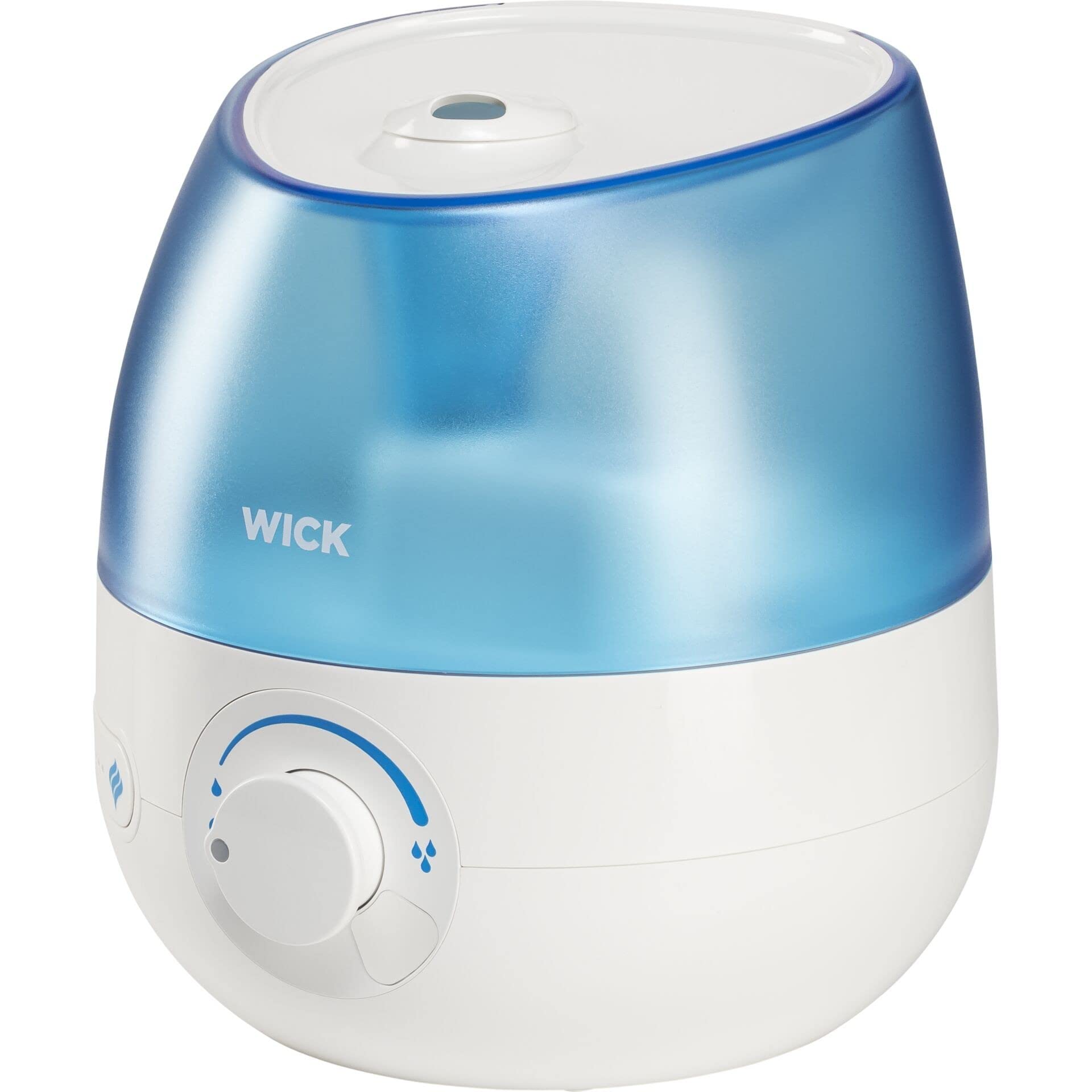 Wick Mini Kaltluft Ultraschall-Luftbefeuchter – Einstellbare Sprühnebelregelung – 1,8-l-Wassertank – für Schlafzimmern, Büros, Kinderzimmern bis 15 m² – Pads mit ätherischen Ölen inklusive – WUL525