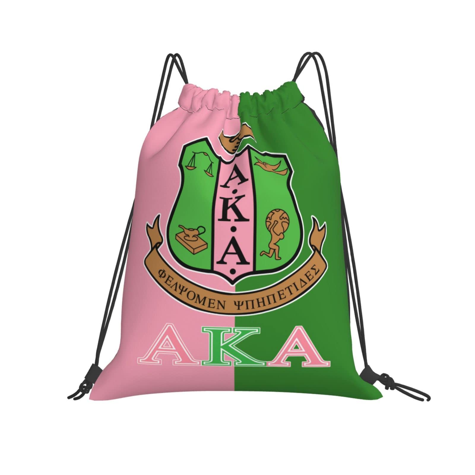 AKA drawstring backpack Adjustable sports backpack String Bag Sor-ority Gym Sackpack Sack for Womens, Aka, 14'' x 16'', Fashion