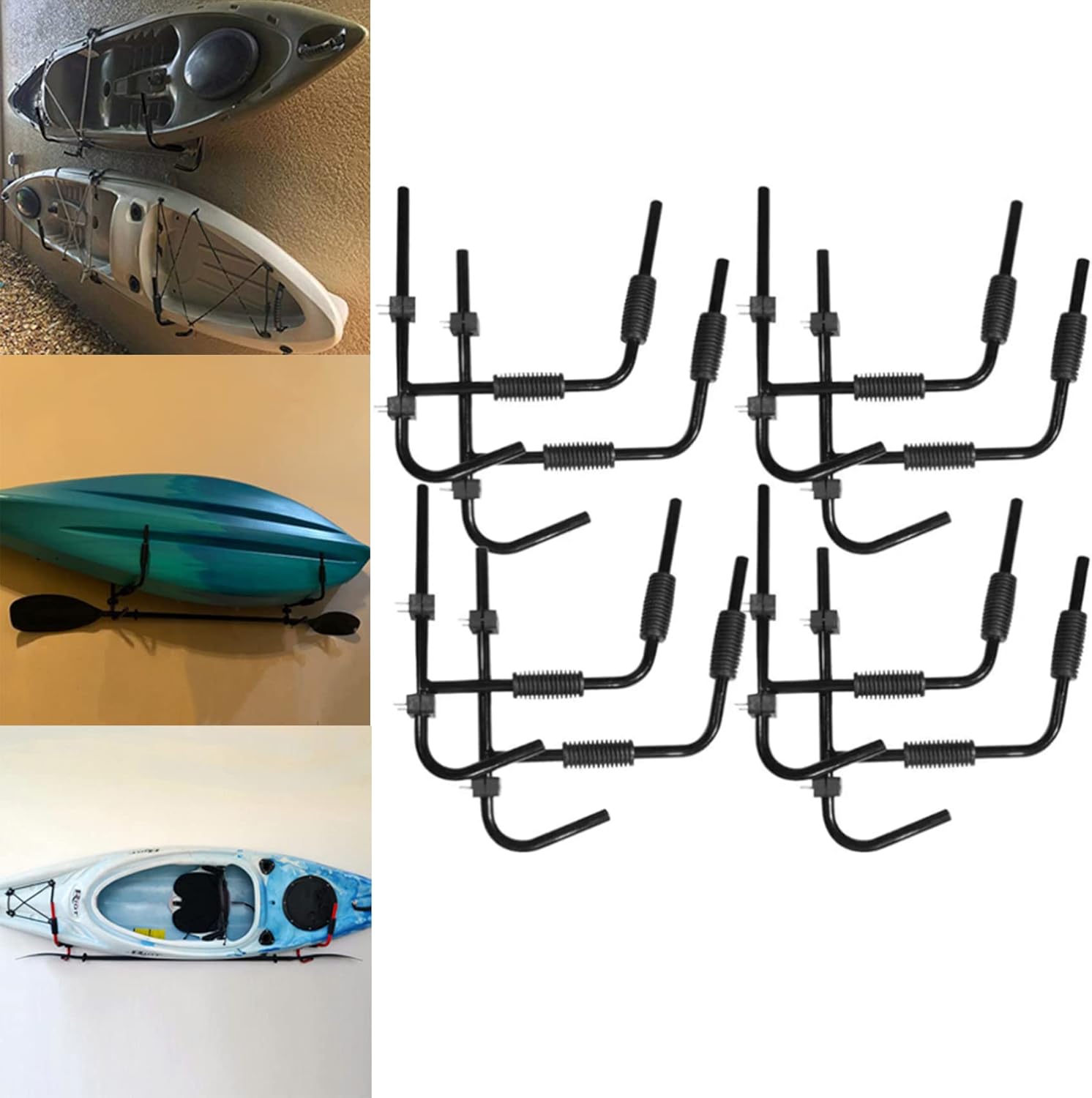 TC-HOMENY Wall Mounted Kayak Rack Storage Folding Hanger Kayak Ladder Kayak Holder Indoor Outdoor