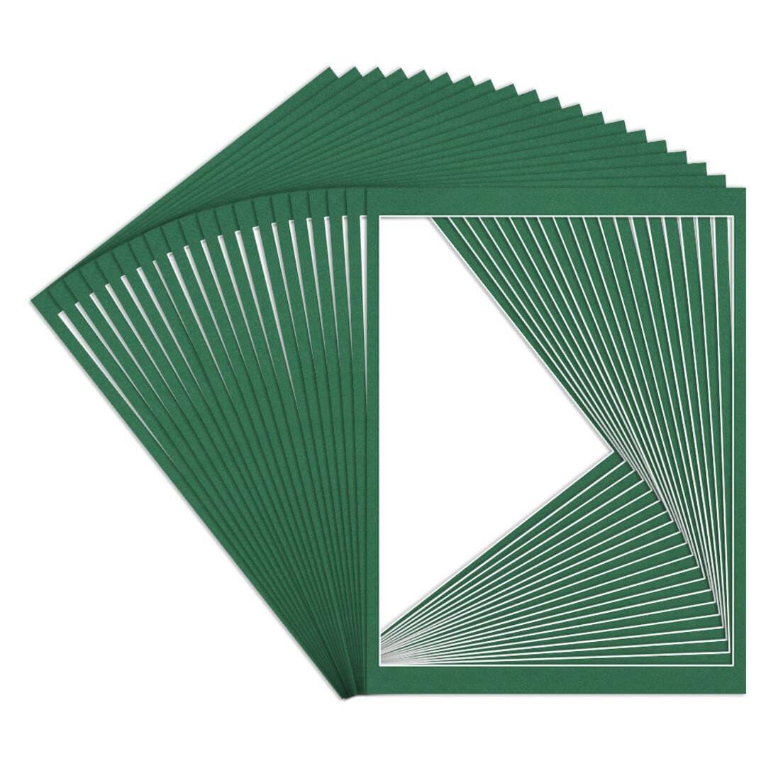 Procut Global 16x12" Emerald Picture Mounts to Fit 14x11" Aperture - Precision Cut Cardboard Photo Mount - Ideal for Frames, Prints, Artwork & Certificates - Sizes & Colours Available - 20 Pack — image 1