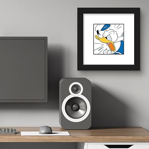 Miniatura 5 de Trends International Gallery Pops Disney Mickey and Friends - Arte de pared enojado de Donald Duck Expressions, versión enmarcada en negro, 12 x 12