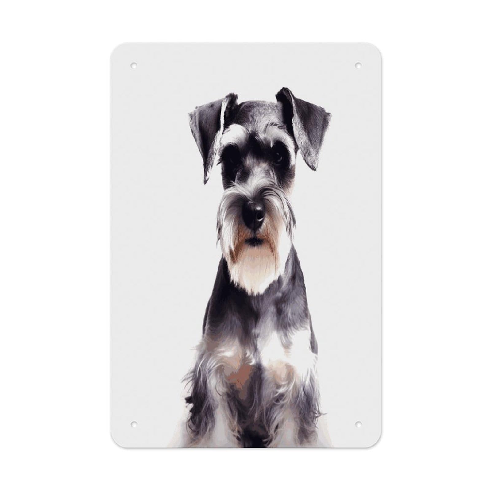 Well-behaved Schnauzer Wall Art Decor Funny Decorative Metal Tin Sign Retro Print Wall Decor Vintage Metal Wall Art Print Poster Art Wall Decoration for Living Room Bedroom Home Decor