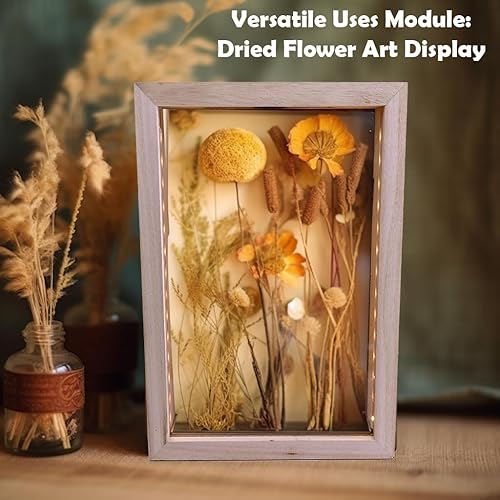 Miniatura 7 de Caja de madera rústica sin pintar con luces, vitrina iluminada por LED para corchos de vino, entradas y exposiciones creativas, presentaciones