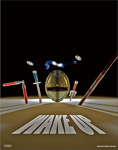 Vista 2 de Kejycc Disfraz de superhéroe de concha de tortuga para cosplay, juego de juguetes de armas ninja, disfraz de Halloween, fiesta de cumpleaños