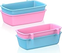 Pawfly 4-Pack 10oz Hanging Cage Cups - Plastic Bird Rabbit Feeders with Hooks for Hamsters Guinea Pigs Parrots