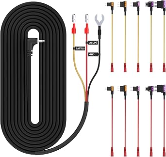 BlackVue Dash Cam Hardwiring Kit, 4.5m Power Cable for 24H Parking Mode, Multi-Fuse Set Included, 12V/24V Support, Compatible with All BlackVue Dash Cams