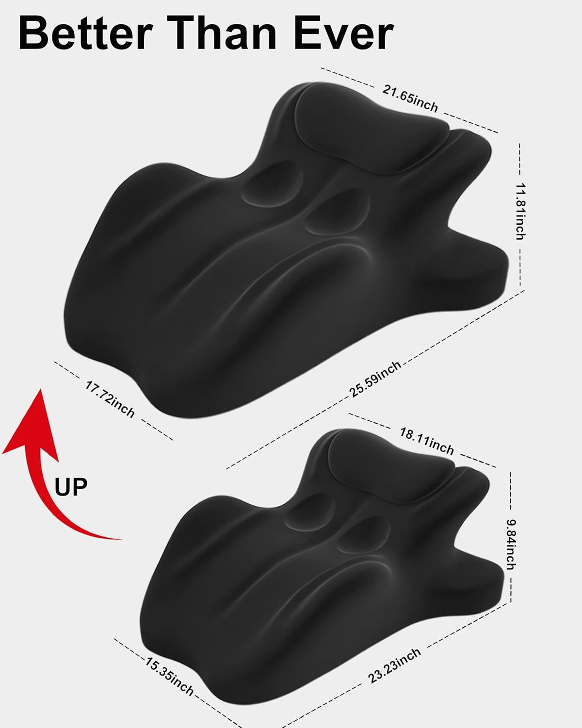 ergonomic memory foam wedge pillow, 27° angled support for neck and waist, multi-position support pillow (black)