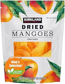 King's Selection x Kirkland Signature Sweetened Dried Mangoes - 35ounces (in Family Bundle packaging) – Sweet & Chewy Tropical Fruit Snack - Perfect for On-the-Go or Baking | Healthy | High Fiber | Antioxidant-Rich | Nutrient-Dense Superfood