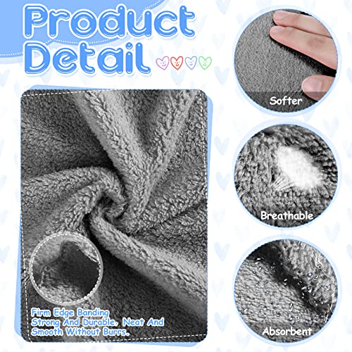 Tatuo 10 Pieces Guinea Pigs Blankets Hamster Fleece Cage Liners Soft Guinea Pig Accessories Small Animal Pet Blanket Sleep Bedding Mats Pet Supplies for Dog Puppy Cat (Gray,11.8 x 11.8 Inch) - Image 2