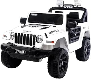 سيارة ركوب كهربائية للأطفال - جيب رانجلر - لون أبيض