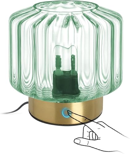 Miniatura 31 de Lámpara de Mesa de Noche, Lámparas de Mesa de Cristal de Mediados de Siglo, Lámpara de Mesa Moderna con Globo, Lámpara de Escritorio Dorada, Lámpara