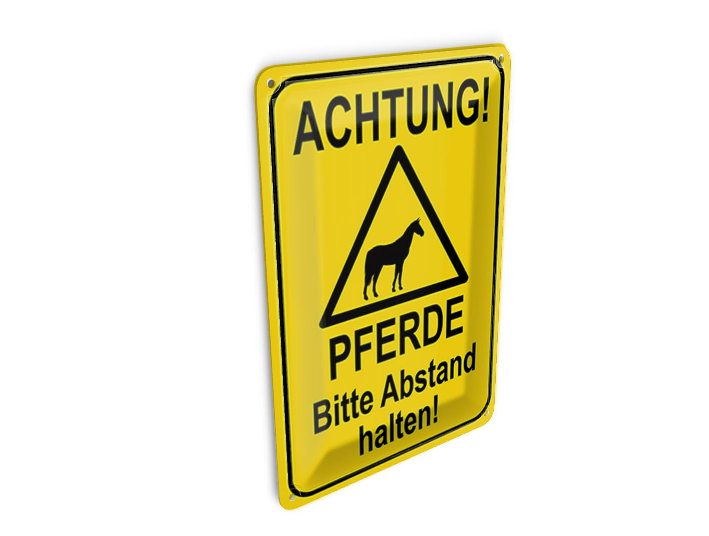 Femer Girls Multicoloured Tin Postcard Note 10 X 14 Cm Warning Horses Keep Distance Decorative Sign