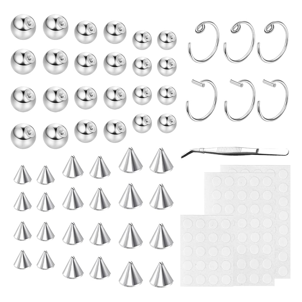 See full amazon price history chart for MAYCREATE® 155Pcs Nose Ring without Piercing Stainless Steel Fake Eyebrow Ring Fake Lip Labret with Sticker Professional Piercing Kit Non-Pierced Nose Rings Body Jewelry Fake Skin Piercing Kit MAYCREATE® 155Pcs Nose Ring without Piercing Stainless Steel Fake Eyebrow Ring Fake Lip Labret with Sticker Professional Piercing Kit Non-Pierced Nose Rings Body Jewelry Fake Skin Piercing Kit (B0D8KK8P65) Amazon Price History, Amazon Price Tracker