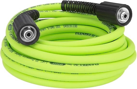 Flexzilla HFZPW36425M-E 3600 PSI ، خرطوم غسالة الضغط 25 بوصة ، 1/4 بوصة × 25 قدمًا ، ZillaGreen