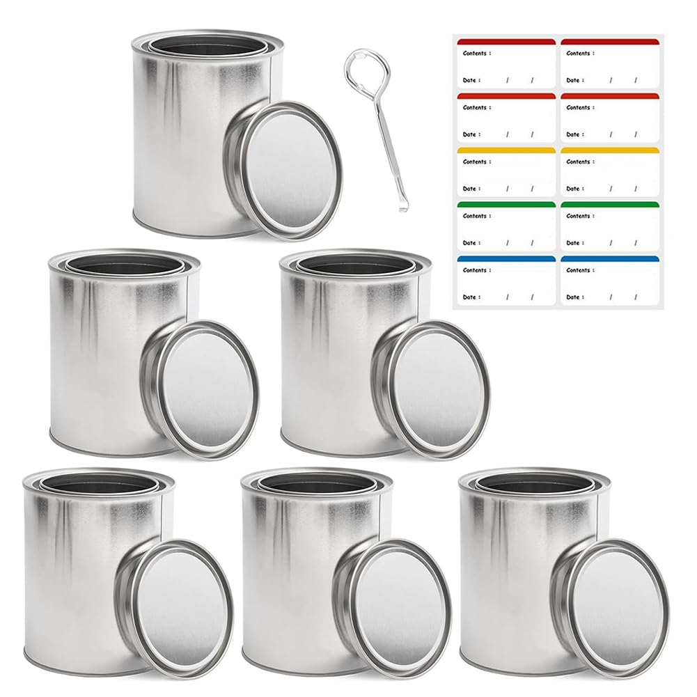 Contenants de stockage de peinture d'1 quart pour éviter les fuites et pots rouillés x6