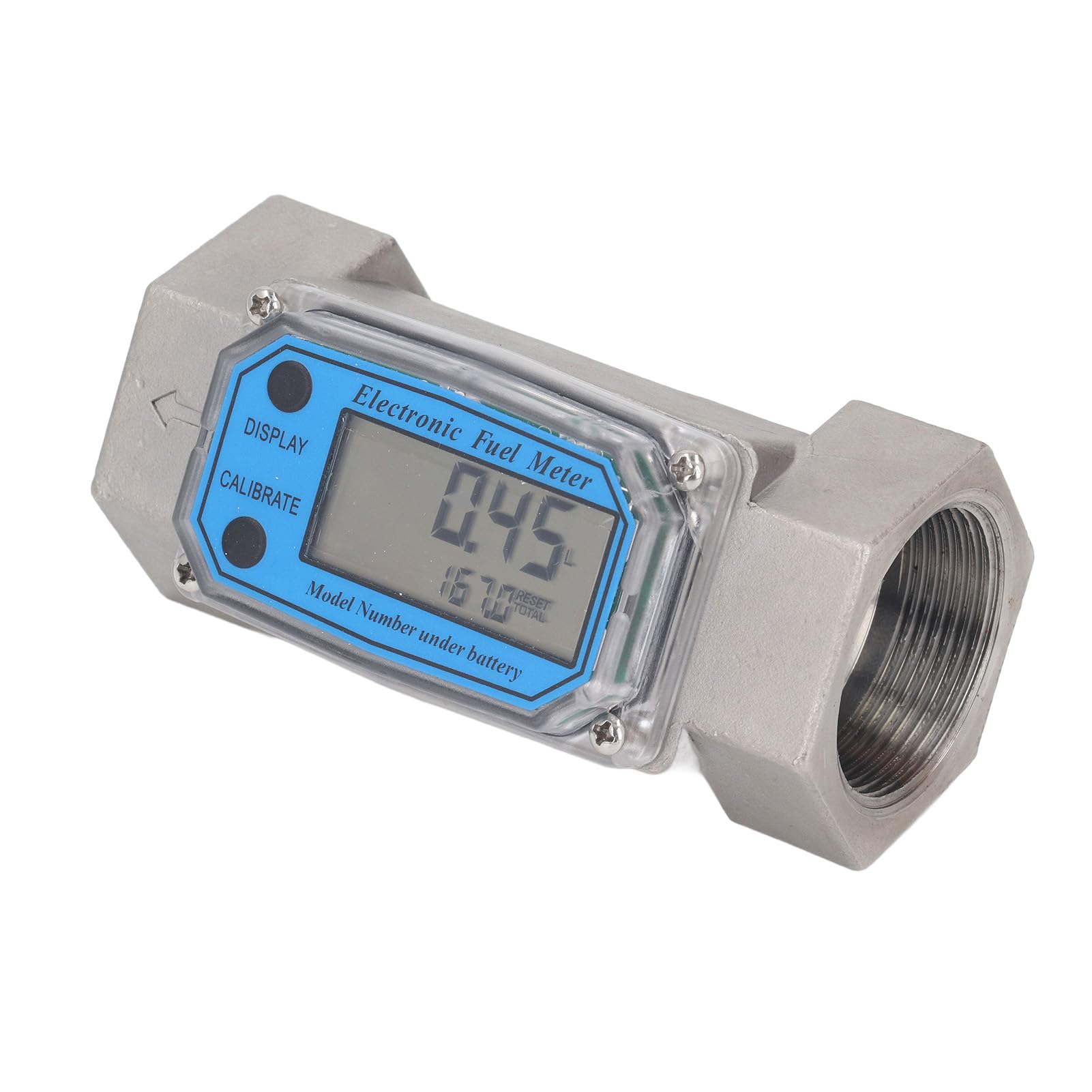 Medidor de flujo de turbina digital, 1,5 pulgadas, 25-150 l mínimo, acero inoxidable