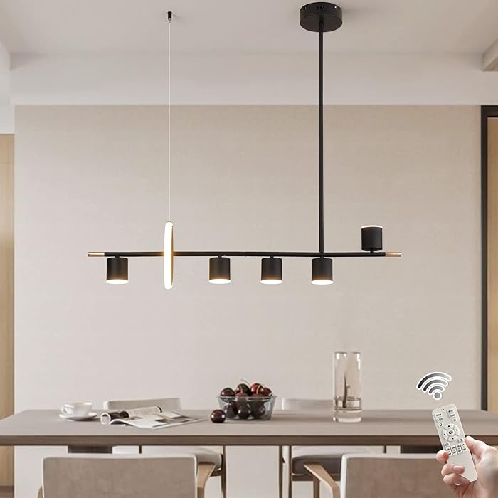 Buy Siittoo Modern Black Pendant Light, LED Dimmable Hanging Pendant