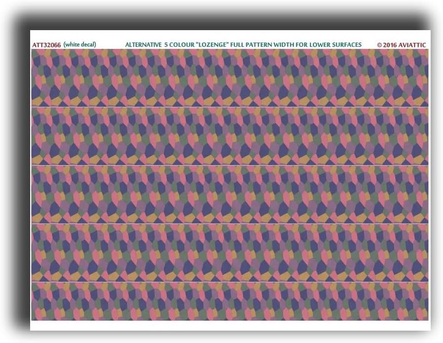 Aviattic ATT32066 1/32 (White Decal Paper) Alternative 5 Colour Lozenge Full Pattern Width for Lower Surfaces