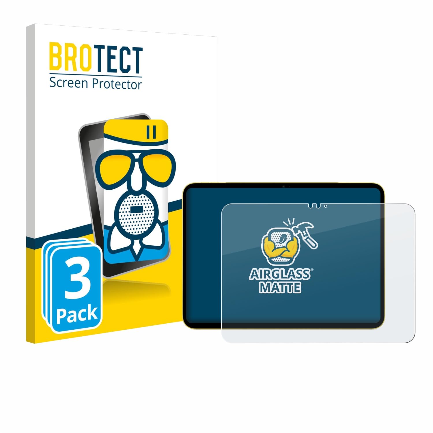 brotect 3 Pezzi Pellicola Vetro per Apple iPad Air 11" M3 2025 | Opaca Protezione Schermo Made in Germany, Anti-Riflesso Durezza 9H Anti-Graffio