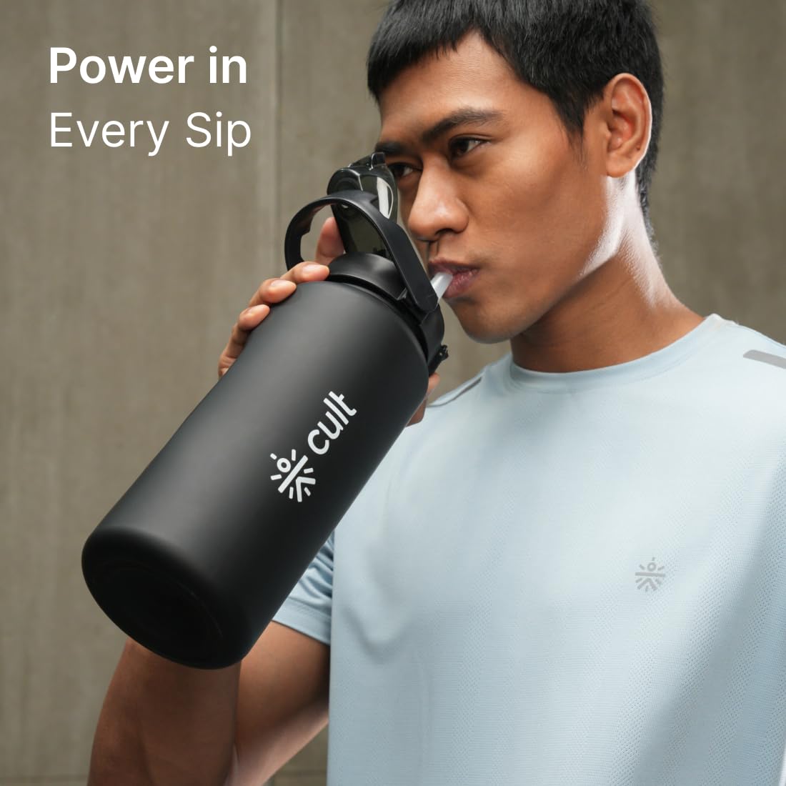 CULT Motivational Water Bottle 2L - Leakproof & BPA-Free -3