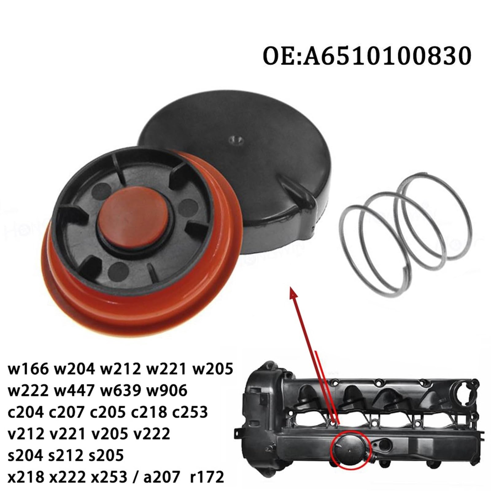A6510100830 PCV-Ventildeckel mit Membran, kompatibel mit C-Klasse 