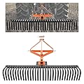 KUAFU 60 in Landscape Rake, 3 Point Rake Compatible with Category-1 Tractor, 360 Degree Rotation Tow-Behind Garden Tool for Compact Tractors for Farm, Garden, Clearing Brush, Raking Arenas 2 Package