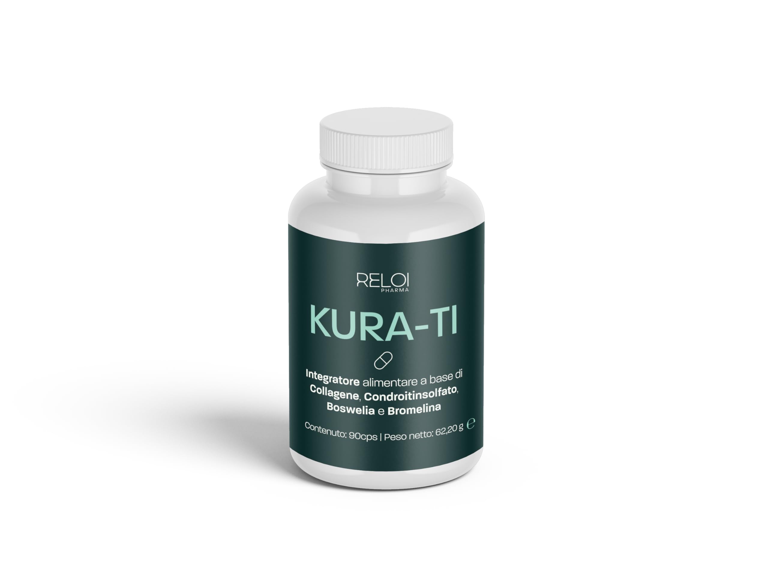 KURA-TI Condroprotettore per Articolazioni, con Collagene, Condroitinsolfato, Boswellia e Bromelina. In Capsule. (90 cps)