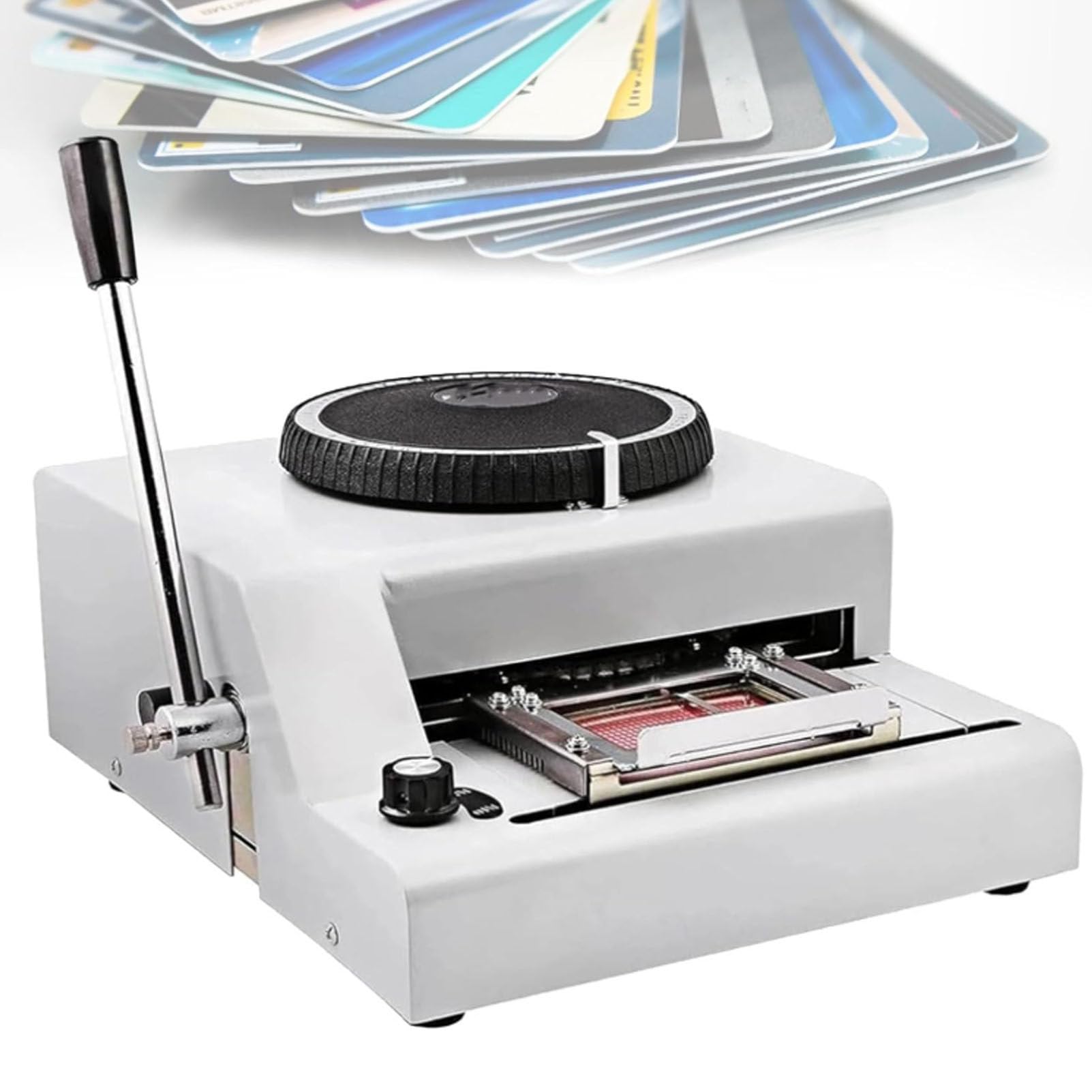 Oiyekntd Manual Stamping Machine, Dog Tag Coding with 5 Aluminum Tags, 72 Characters, 2 Gear Kerning, Metal Code Printing PVC Card Embosser
