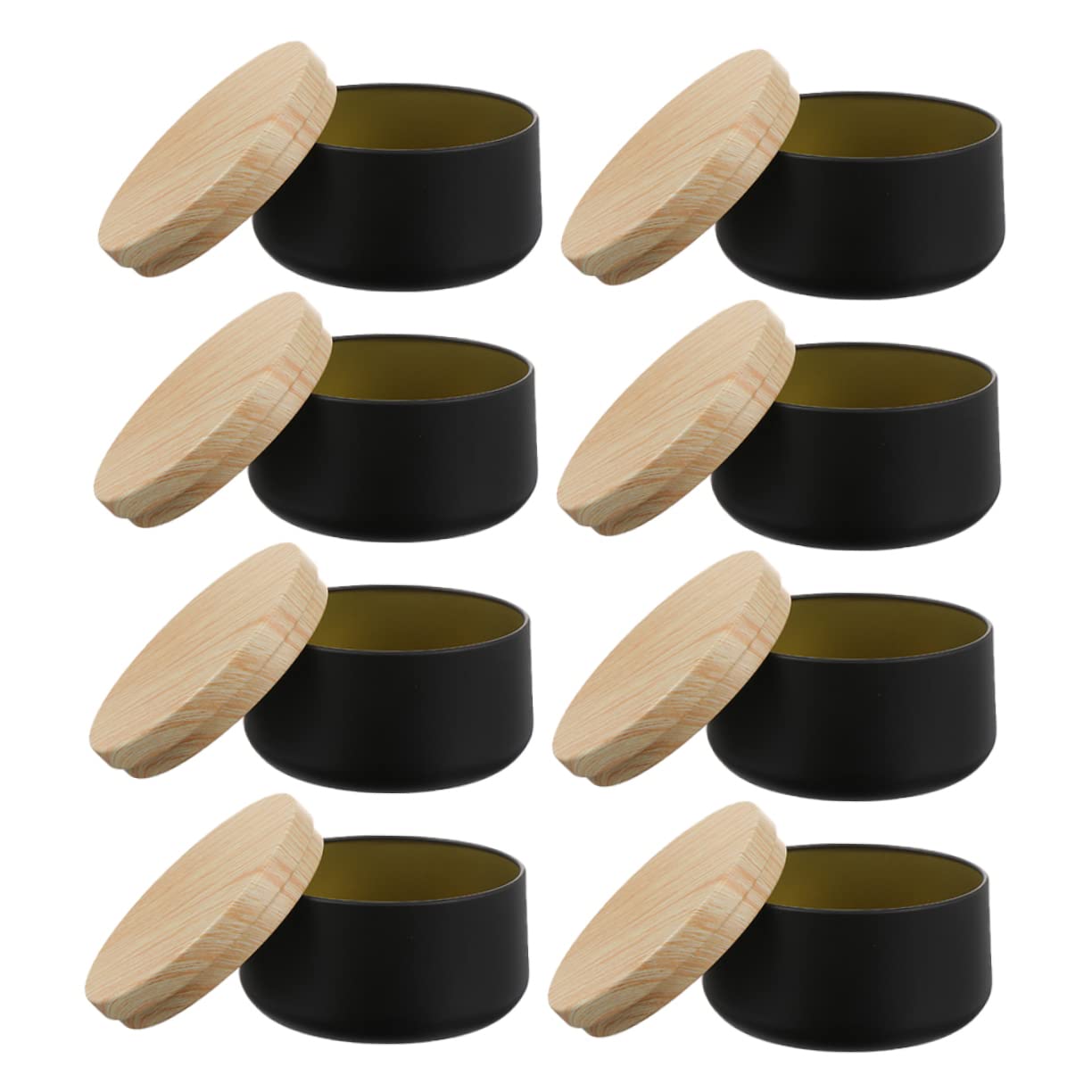 CIMAXIC Black Candle Tins Lids Tinplate Candle Cans Storage Boxes for DIY Decorations