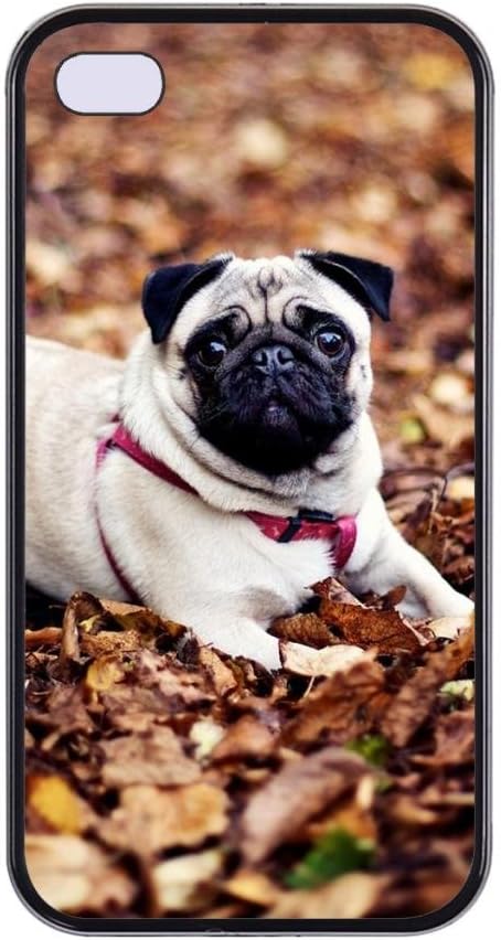 Generic Custom Picture Pug Phone Case Personalized TPU Rubber Snap On Skin Cover Back Case For iPhone 4,4S