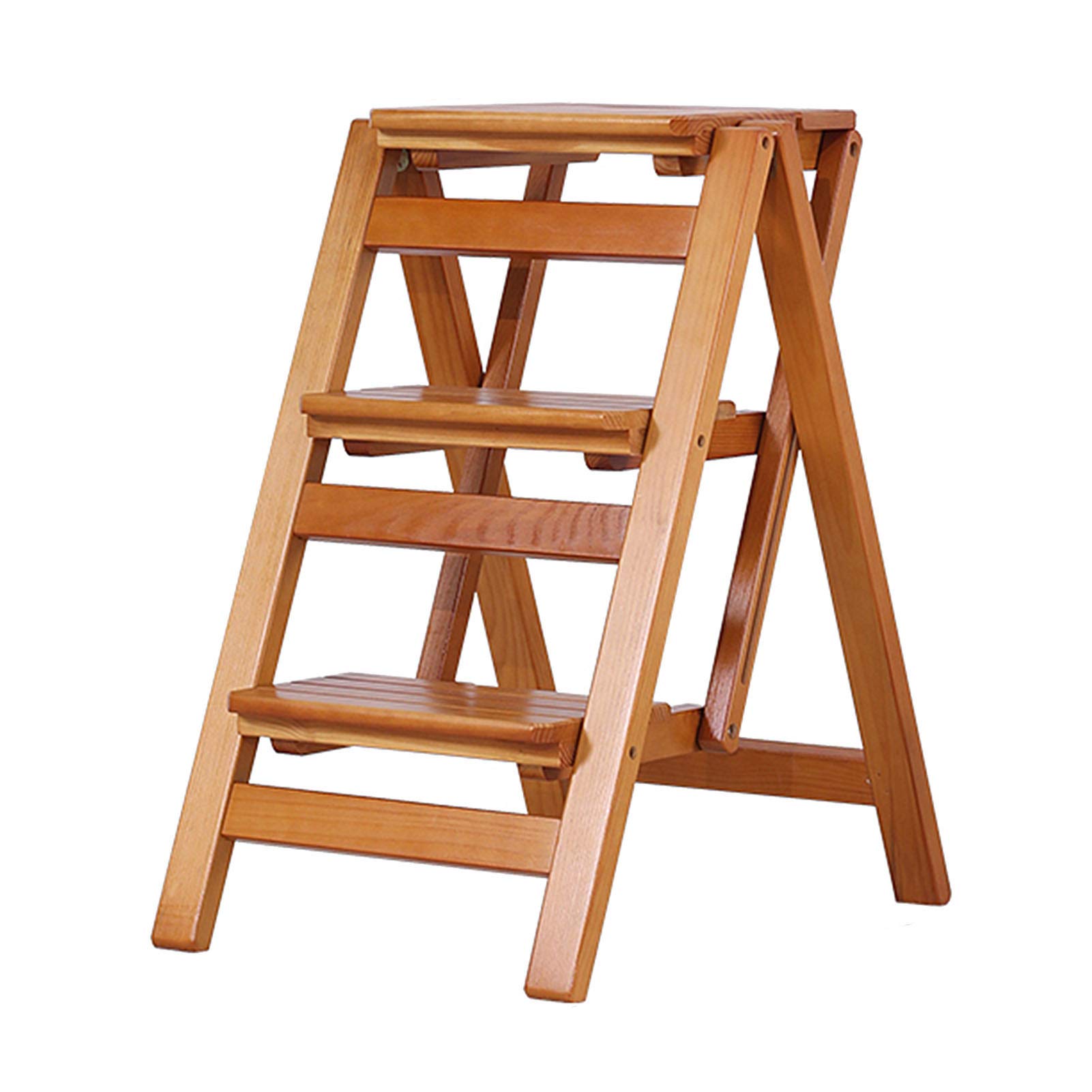 Échelle pliable 3 étapes bois étagère rangement plante intérieur chambre