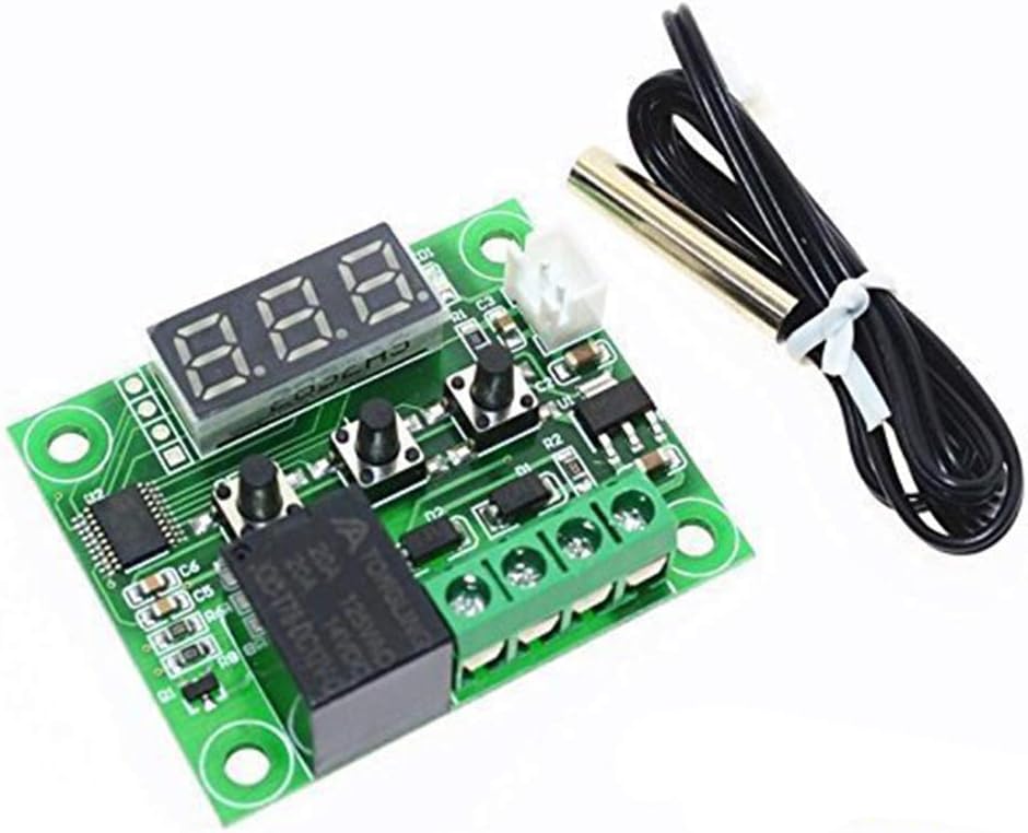 Robocraze W1209 Digital Thermostat Temperature Controller Module DC 12V with NTC Sensor, Relay & LED Display (-50°C to 100°C)