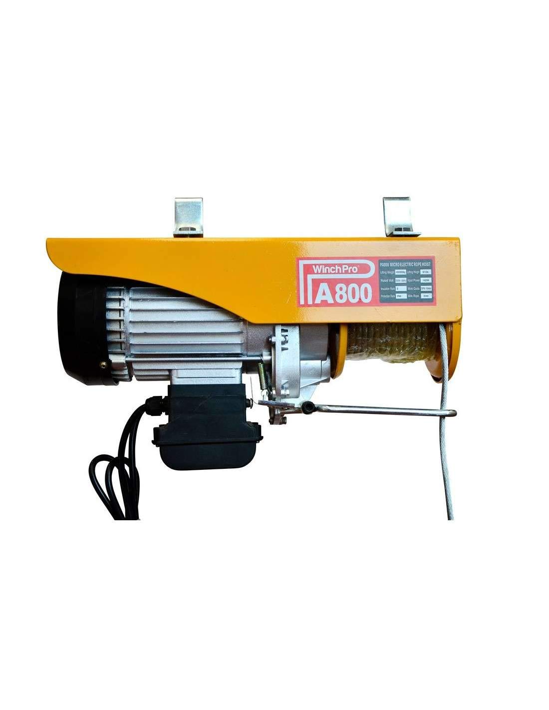 Polipasto Eléctrico 220V, Capacidad de 400/800 Kilogram, Potencia del Motor 1450W, Max Altura de Elevación 12 Metros, Construcción Robusta, Diámetro de la Cuerda de Acero 6mm