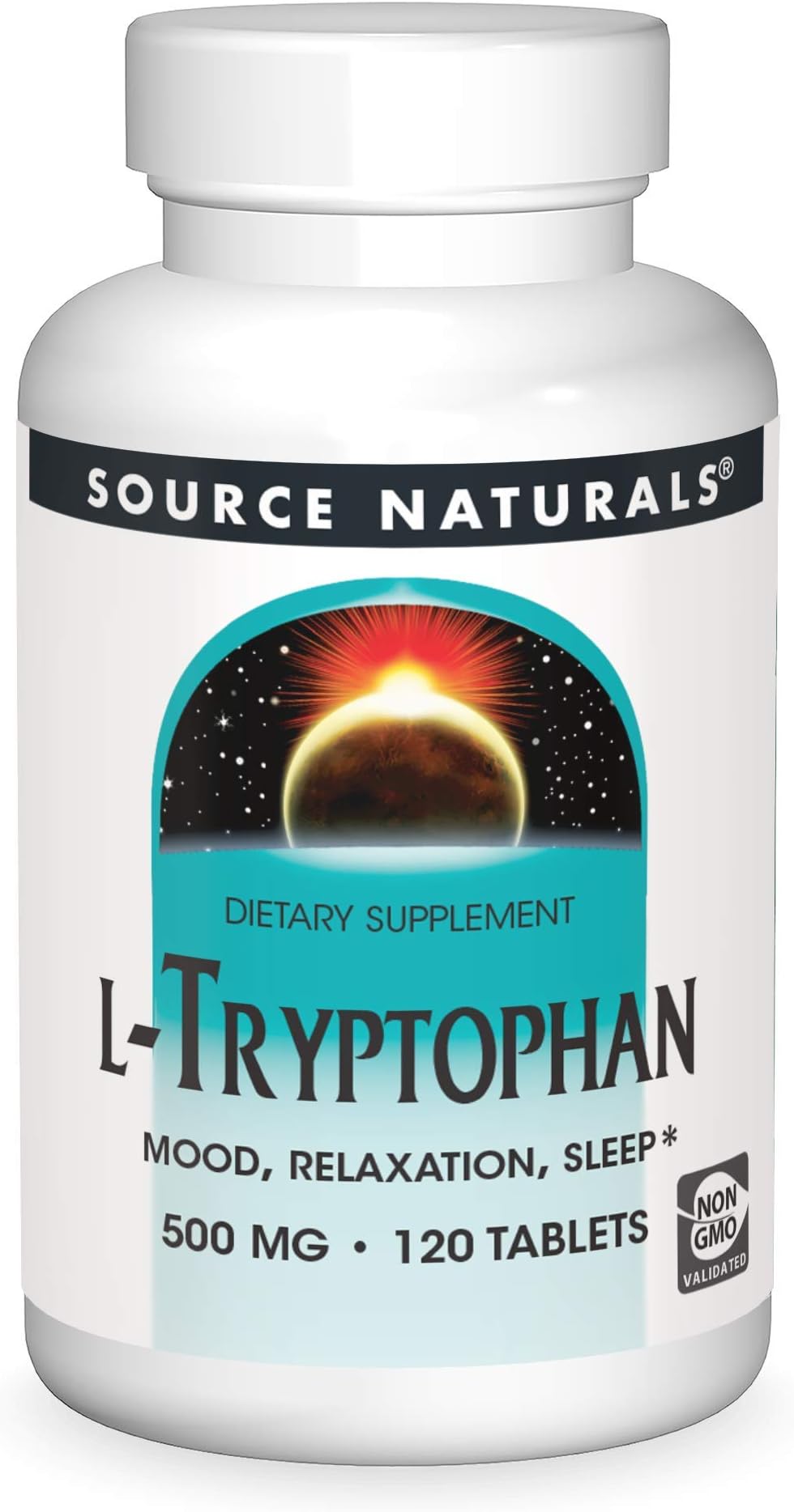Source Naturals L-Tryptophan, for Mood, Relaxation, and Sleep*, 500mg - 120 Tablets