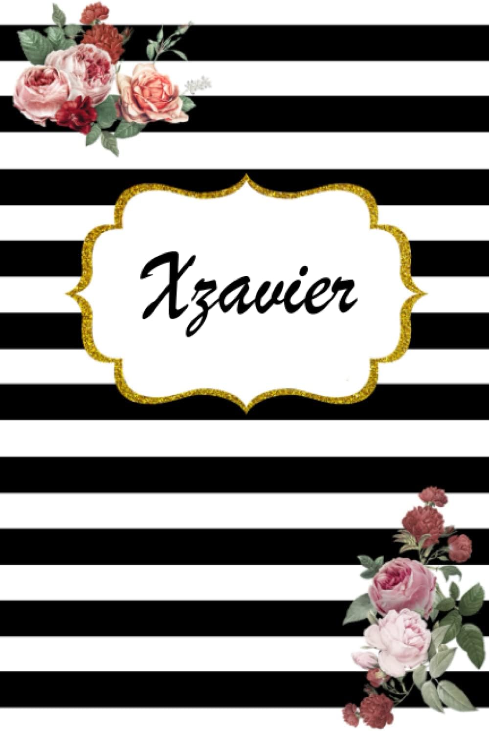 Xzavier: Classic Floral Personalized Notebook/Journal/ Log Book/ Planner With Name, 110 pages of your selected paper, planner. Size: 6” x 9”